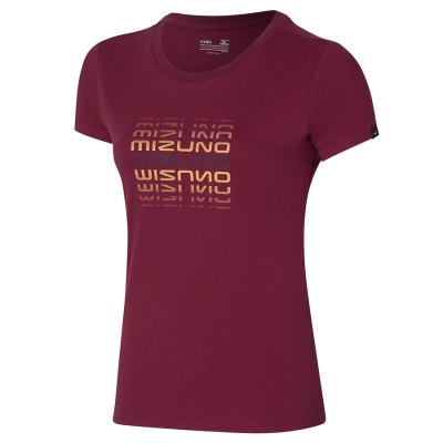 Camisa Mizuno Athletics Tee Mujer - Vino - Chile M298XAQIPF